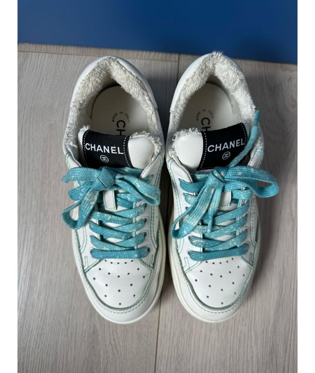 CHANEL Белые кожаные кеды, фото 6
