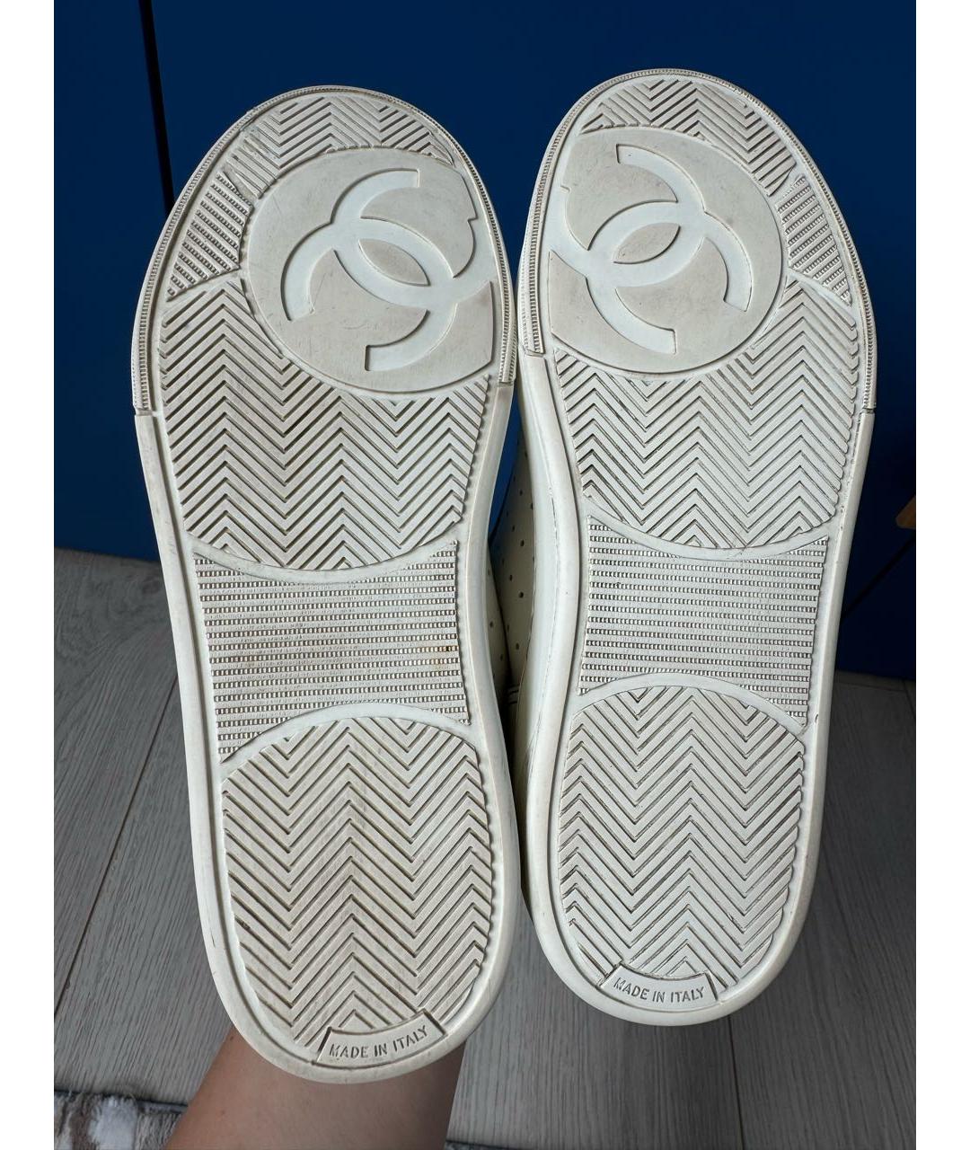 CHANEL Белые кожаные кеды, фото 8