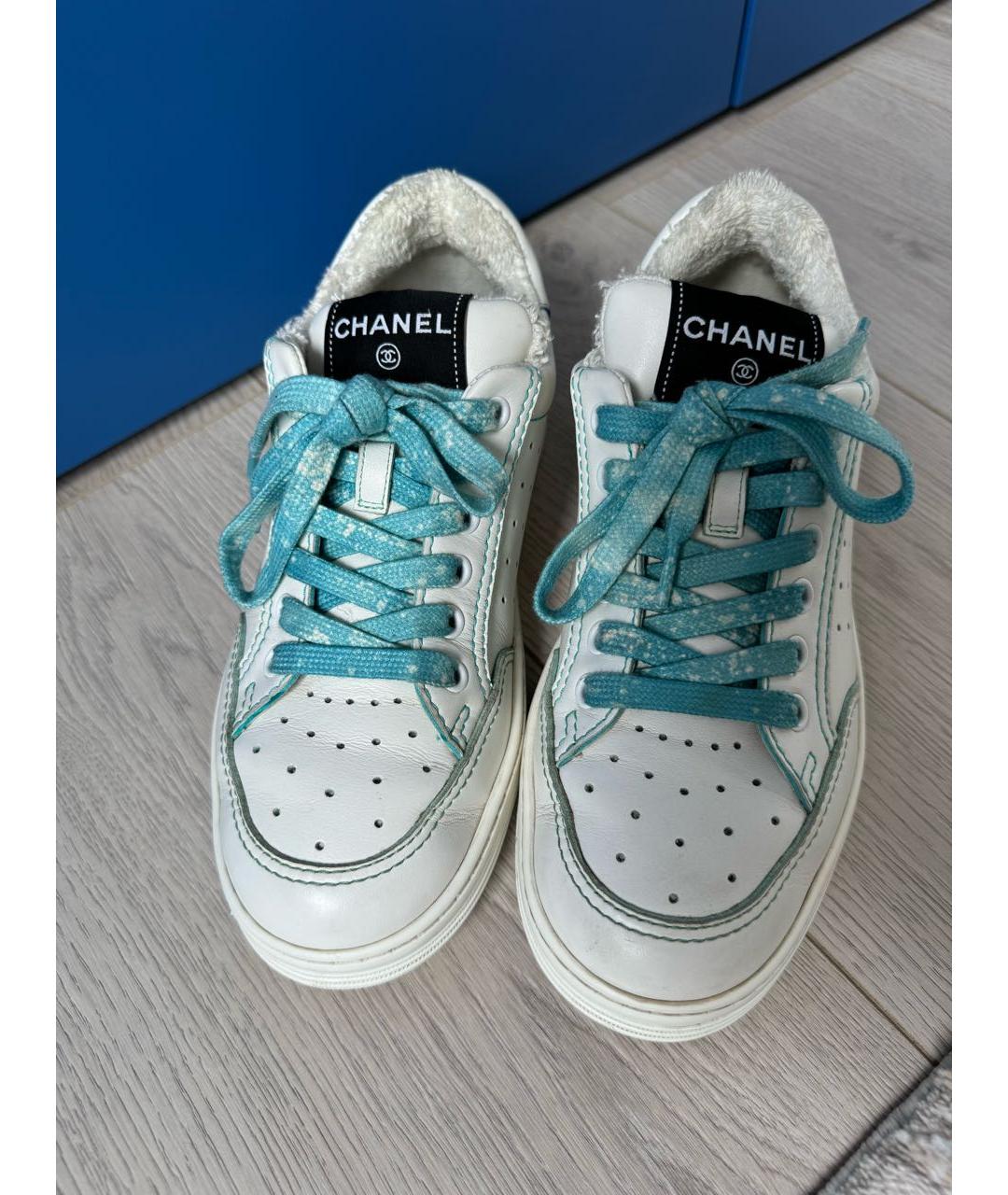 CHANEL Белые кожаные кеды, фото 4