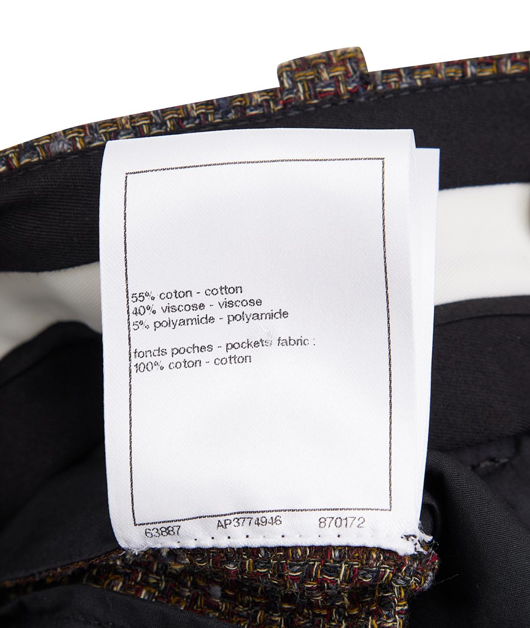 CHANEL Коричневые хлопковые прямые брюки, фото 7
