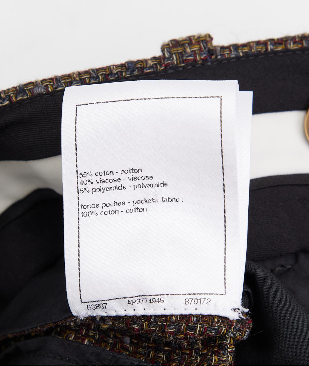 CHANEL Коричневые хлопковые прямые брюки, фото 5