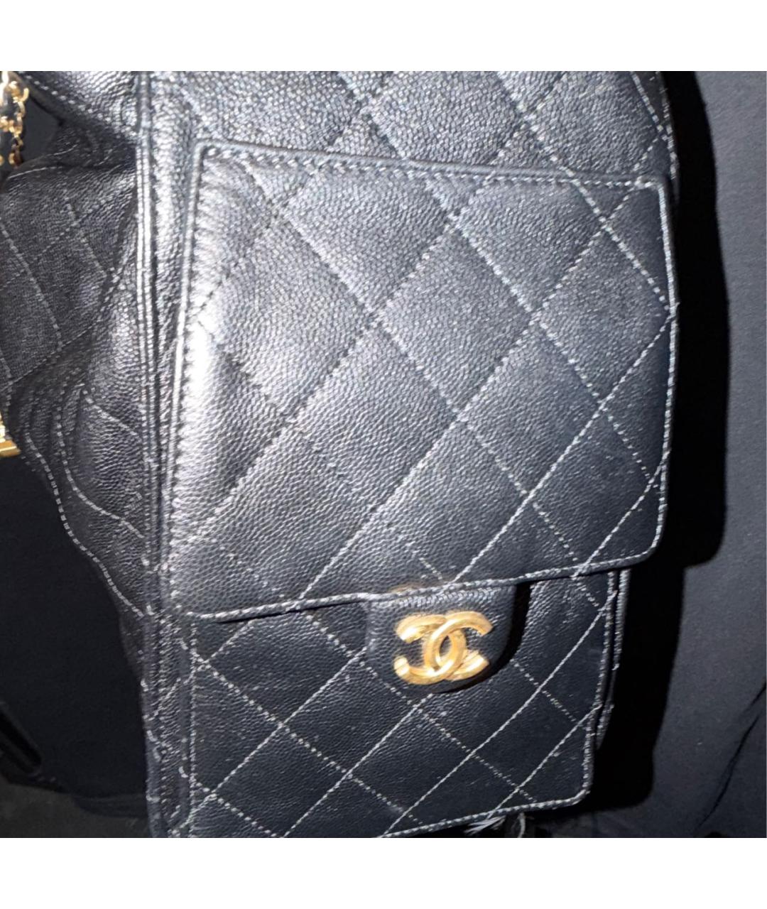 CHANEL Черная кожаная сумка тоут, фото 2