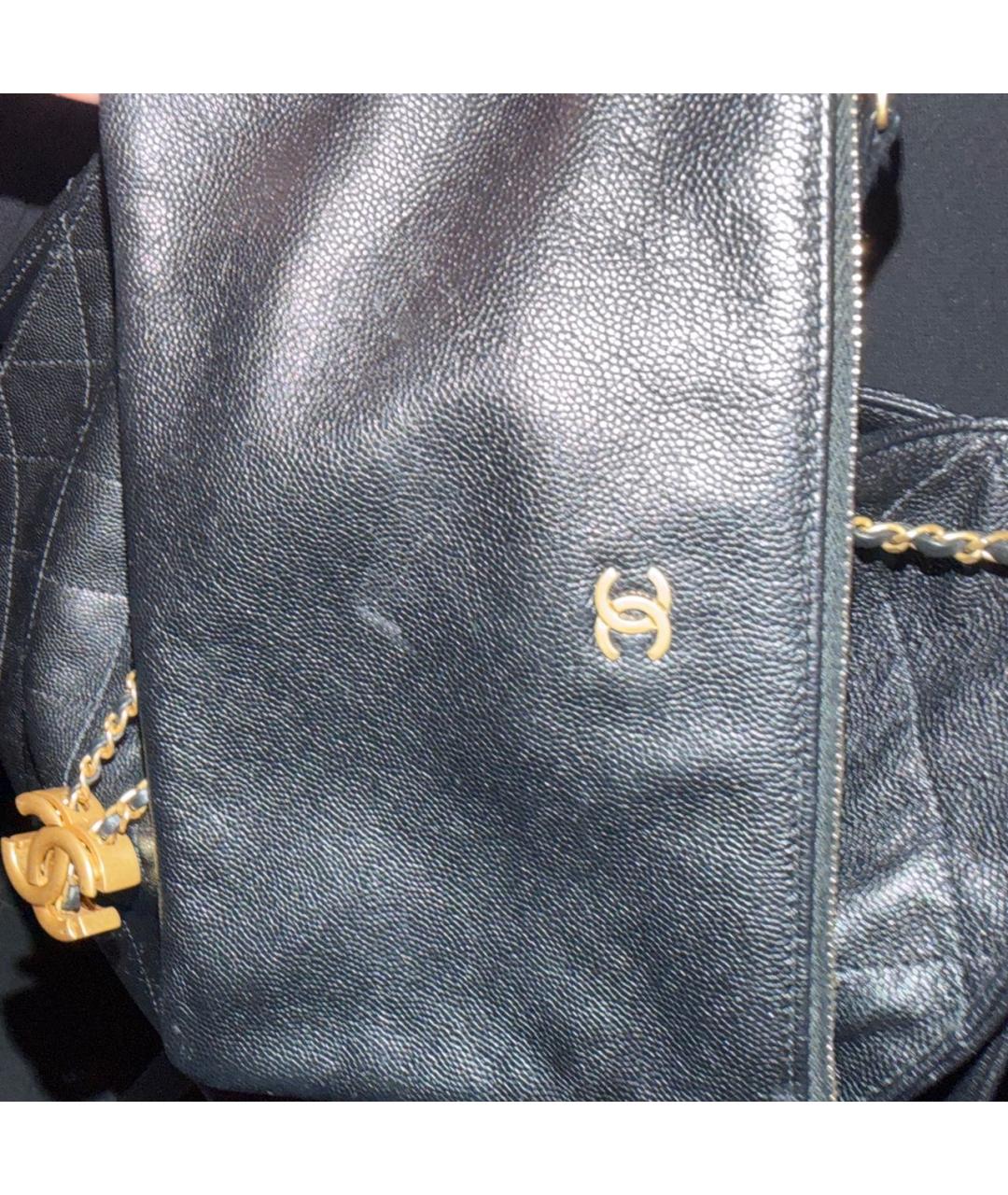 CHANEL Черная кожаная сумка тоут, фото 4
