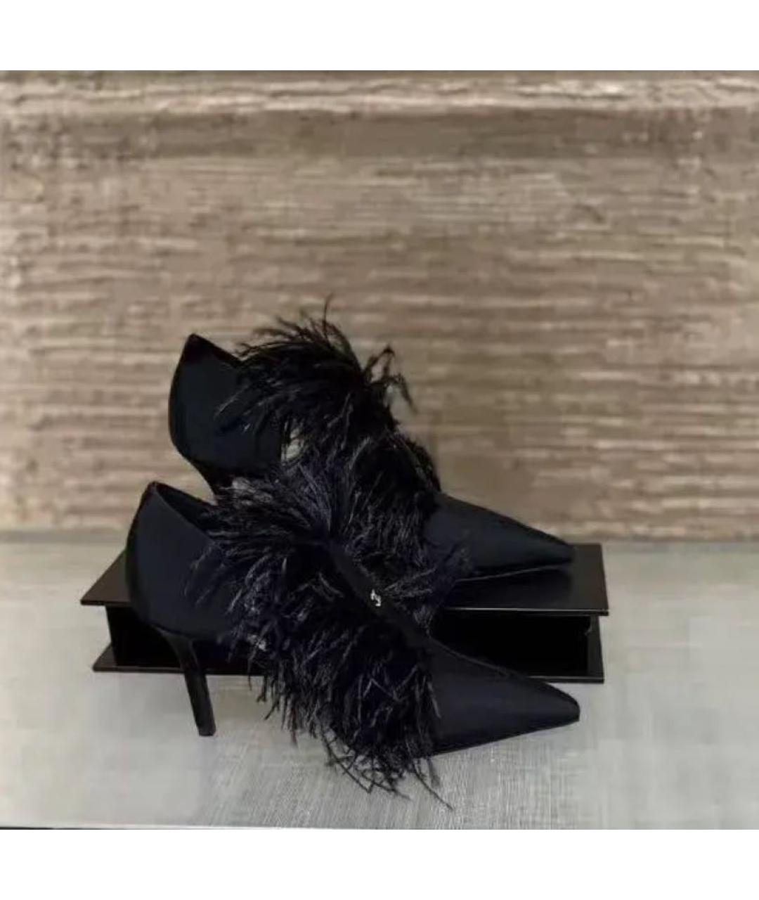 CHANEL Черные текстильные туфли, фото 6