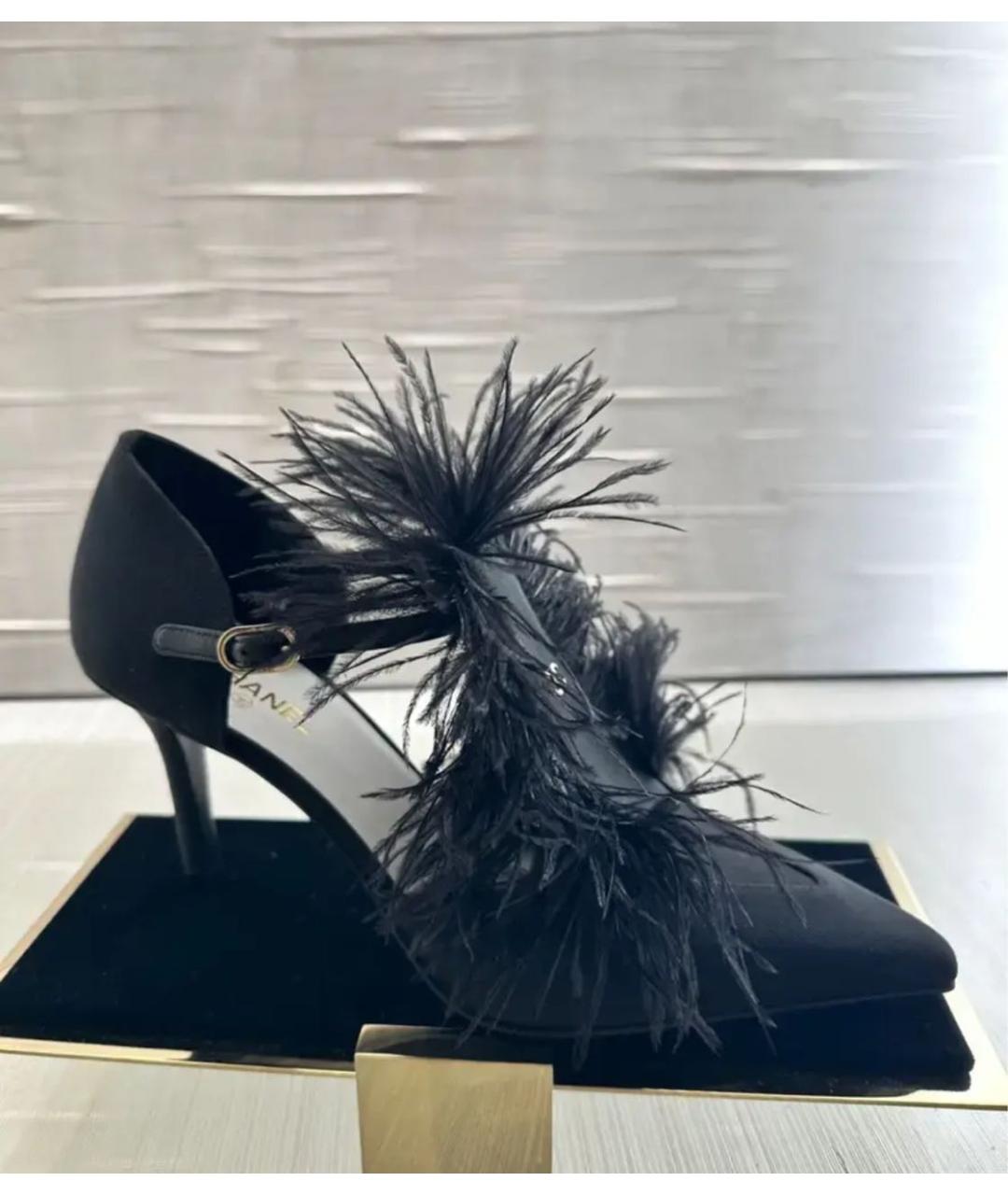 CHANEL Черные текстильные туфли, фото 2