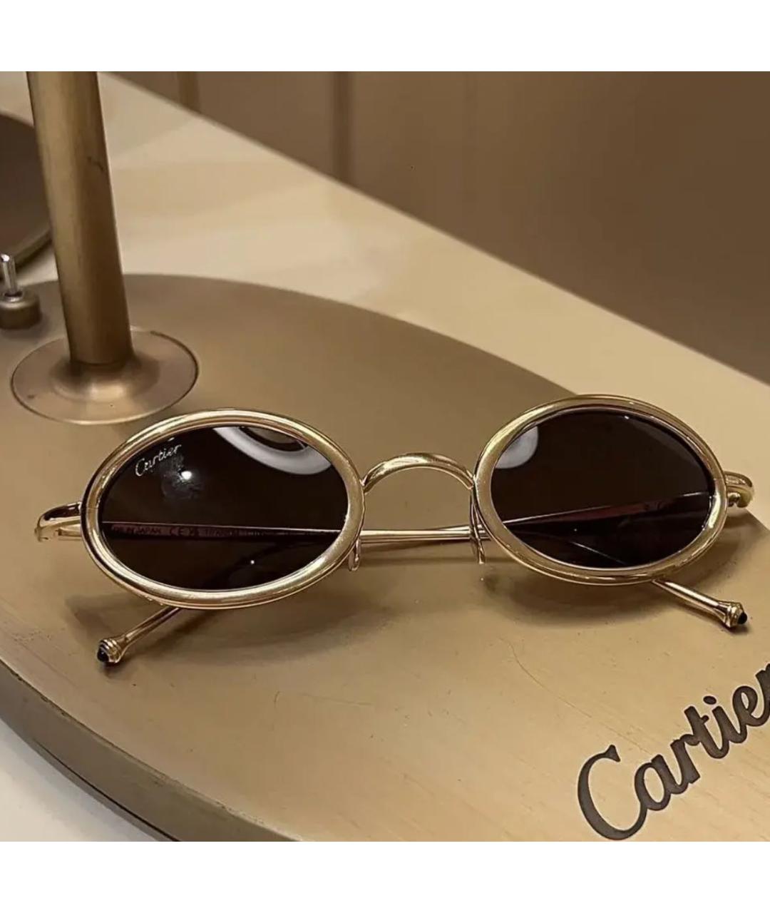 CARTIER Золотые металлические солнцезащитные очки, фото 2