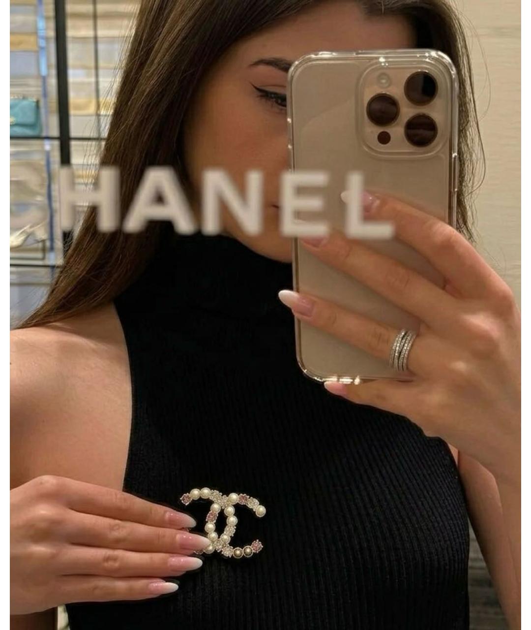 CHANEL Золотая металлическая булавка / брошь, фото 2