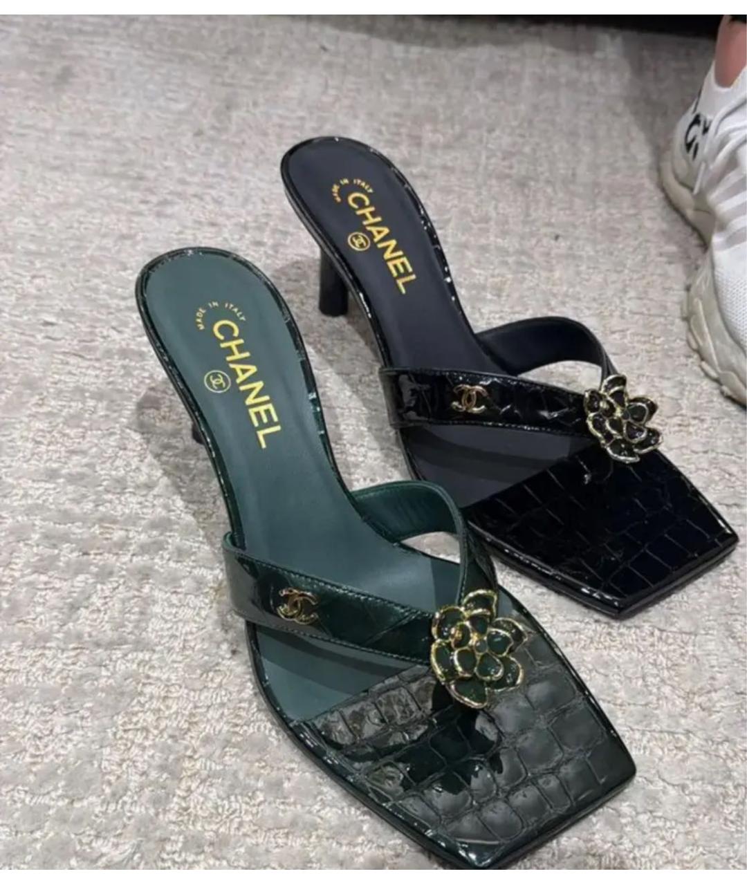 CHANEL Зеленые кожаные туфли, фото 3