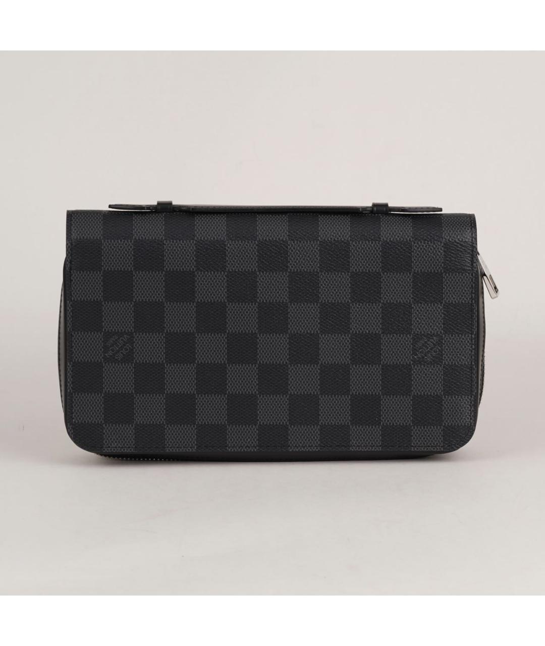 LOUIS VUITTON Черный кожаный кошелек, фото 9