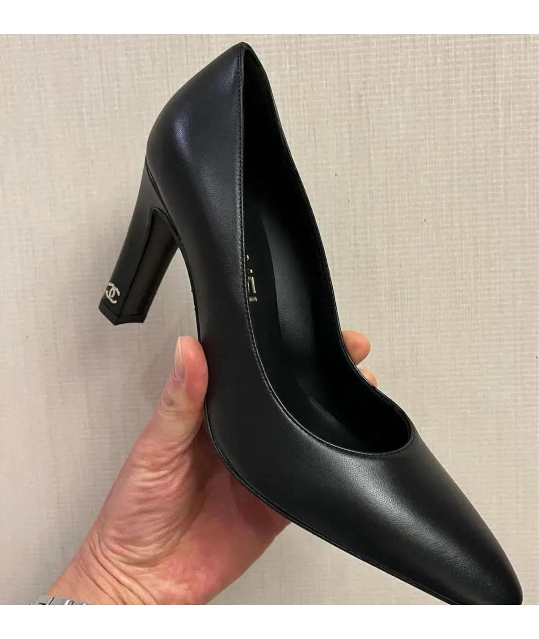 CHANEL Черные кожаные туфли, фото 2