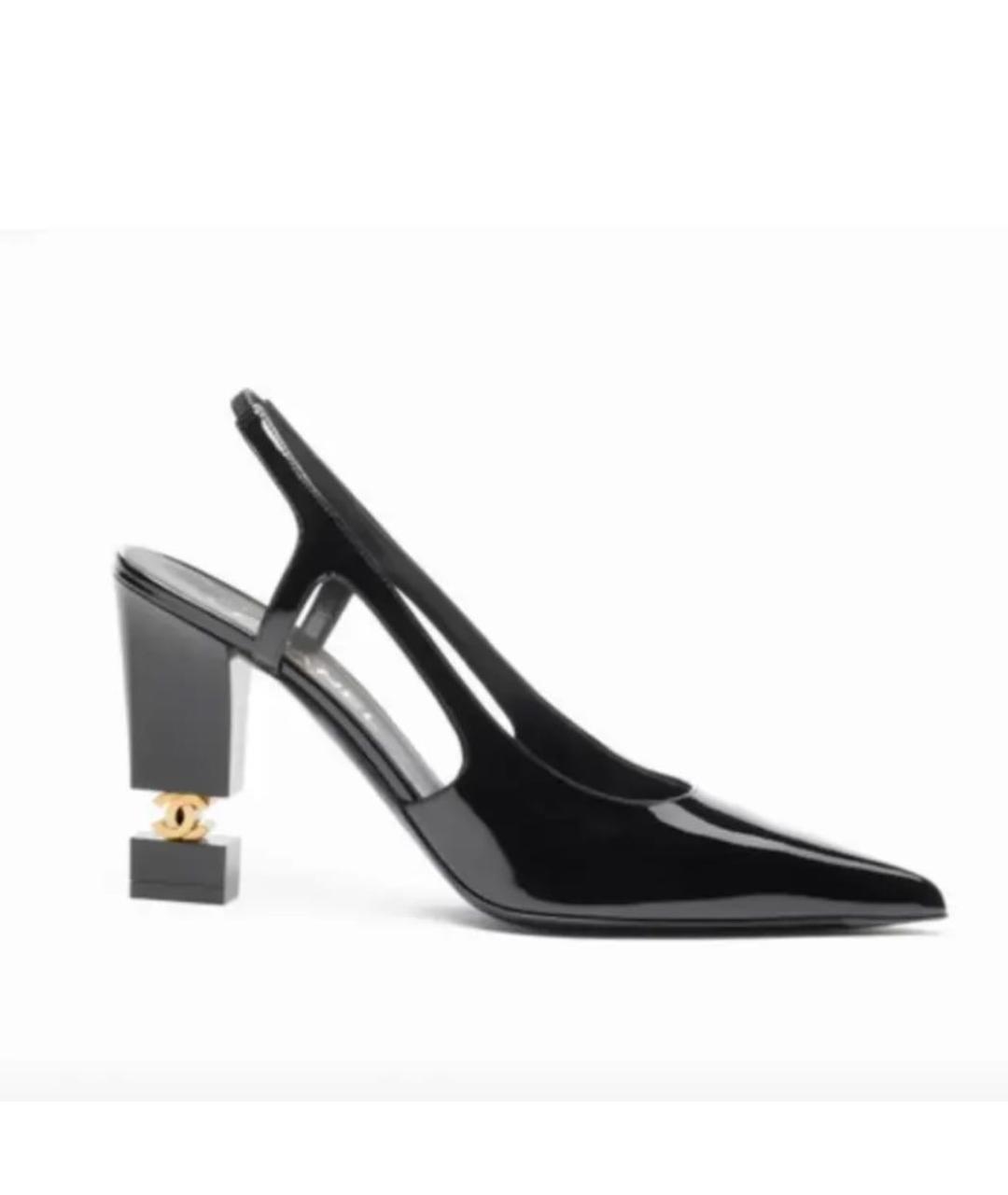CHANEL Черные туфли из лакированной кожи, фото 1
