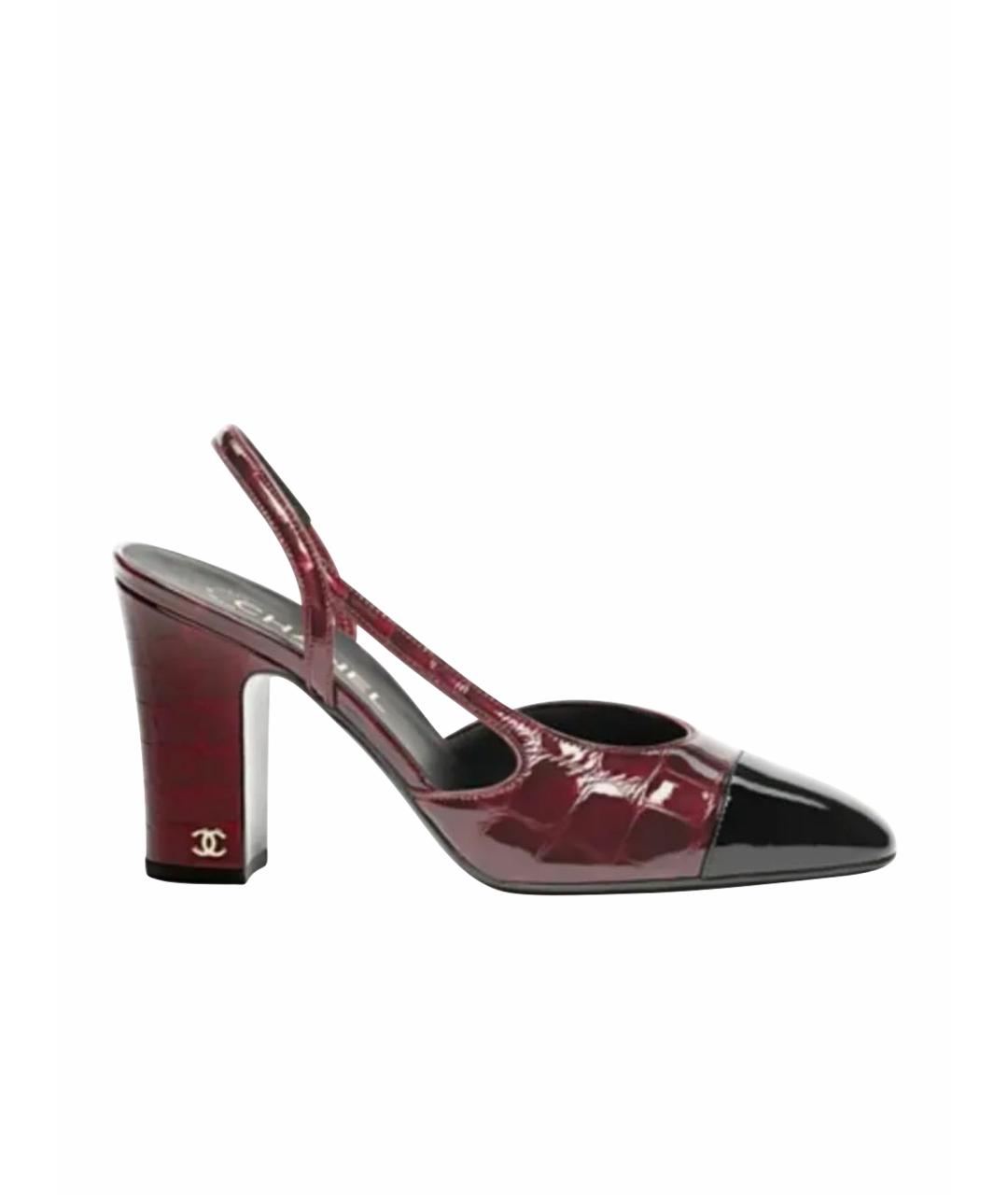 CHANEL Бордовые туфли из лакированной кожи, фото 1