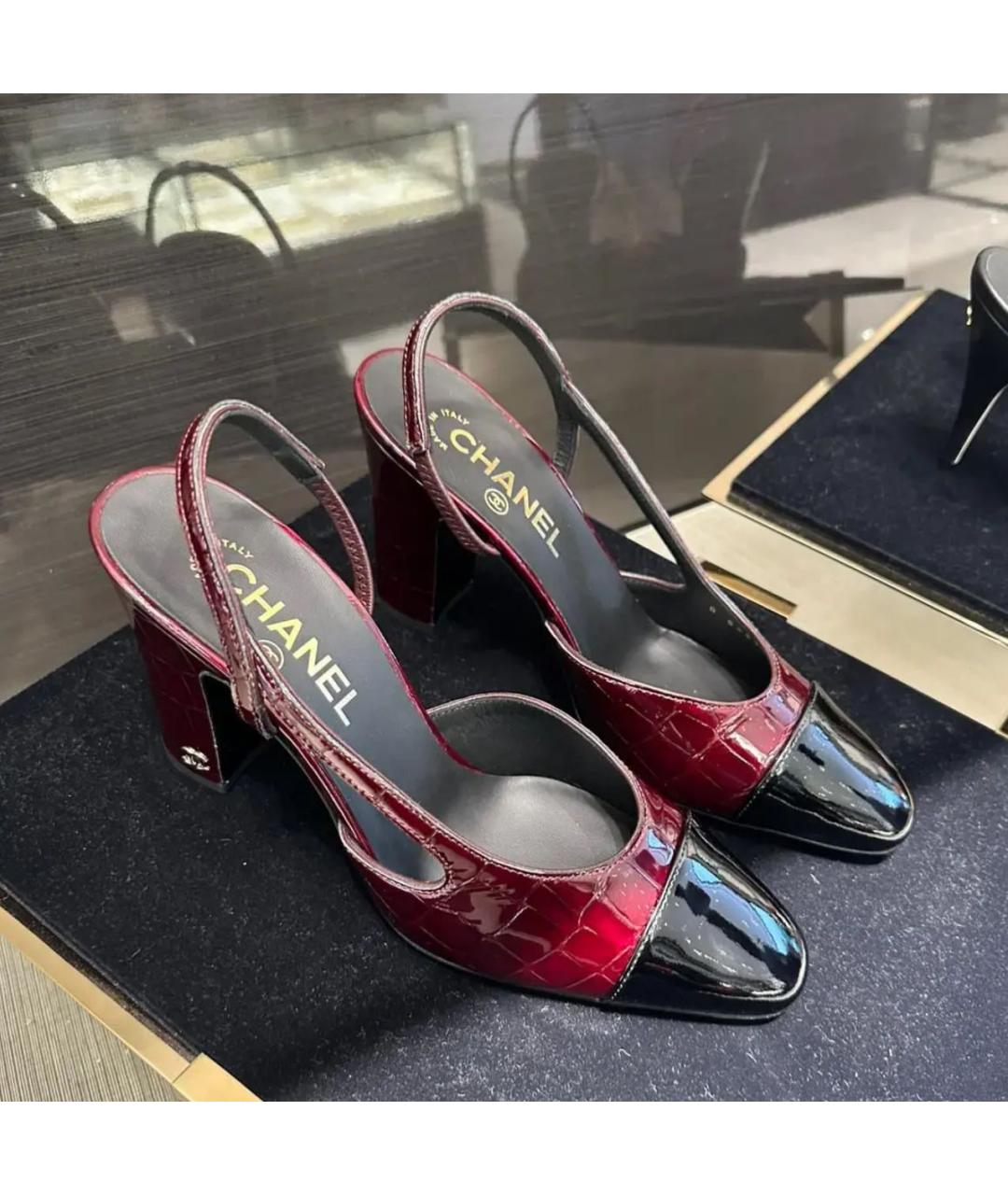 CHANEL Бордовые туфли из лакированной кожи, фото 3