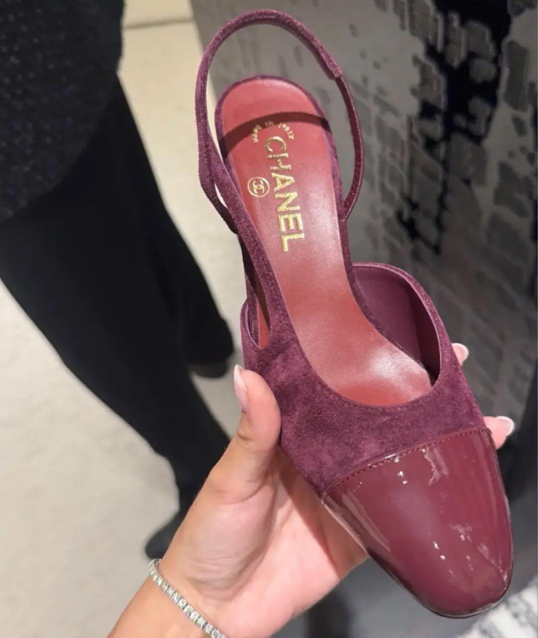 CHANEL Бордовые замшевые туфли, фото 2