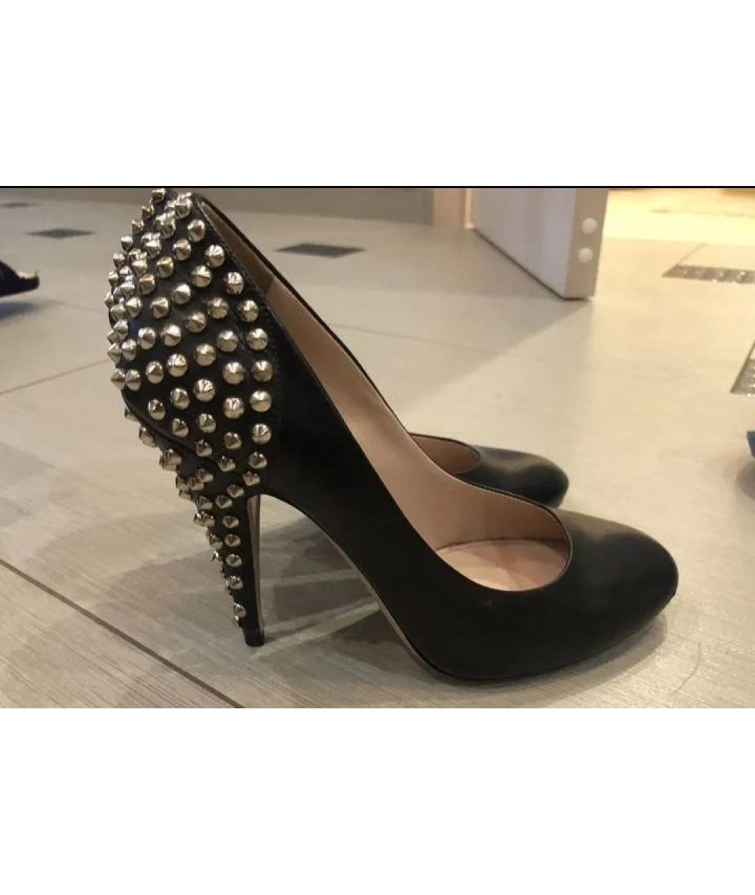MIU MIU Черные кожаные туфли, фото 2