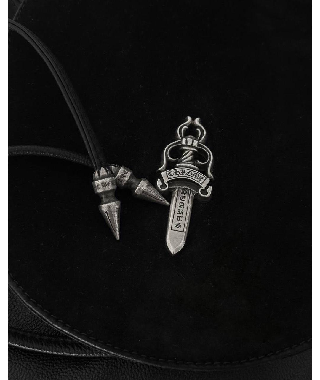 CHROME HEARTS Черный кожаный рюкзак, фото 5