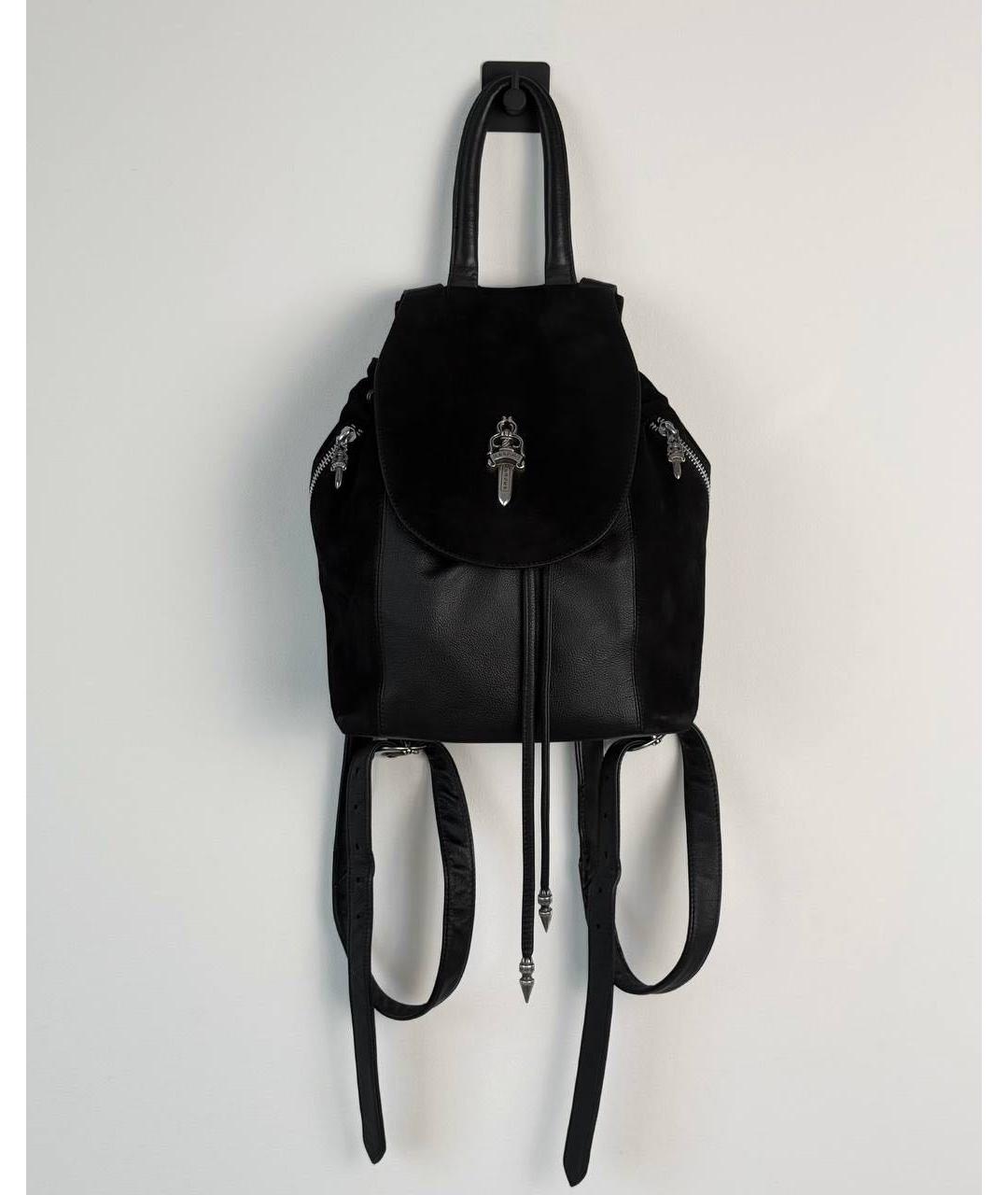 CHROME HEARTS Черный кожаный рюкзак, фото 9