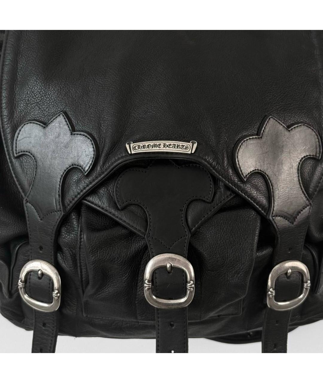 CHROME HEARTS Черный кожаный рюкзак, фото 2
