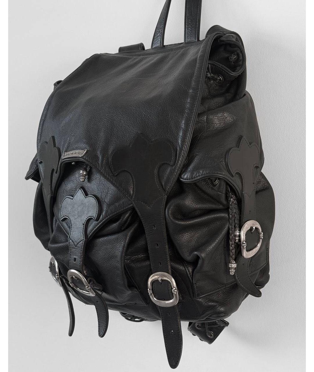 CHROME HEARTS Черный кожаный рюкзак, фото 3