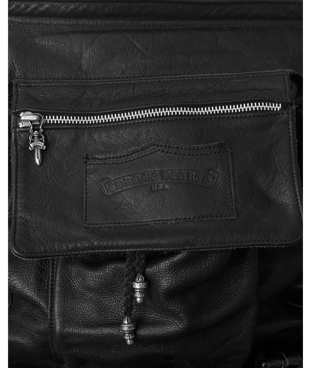 CHROME HEARTS Черный кожаный рюкзак, фото 7