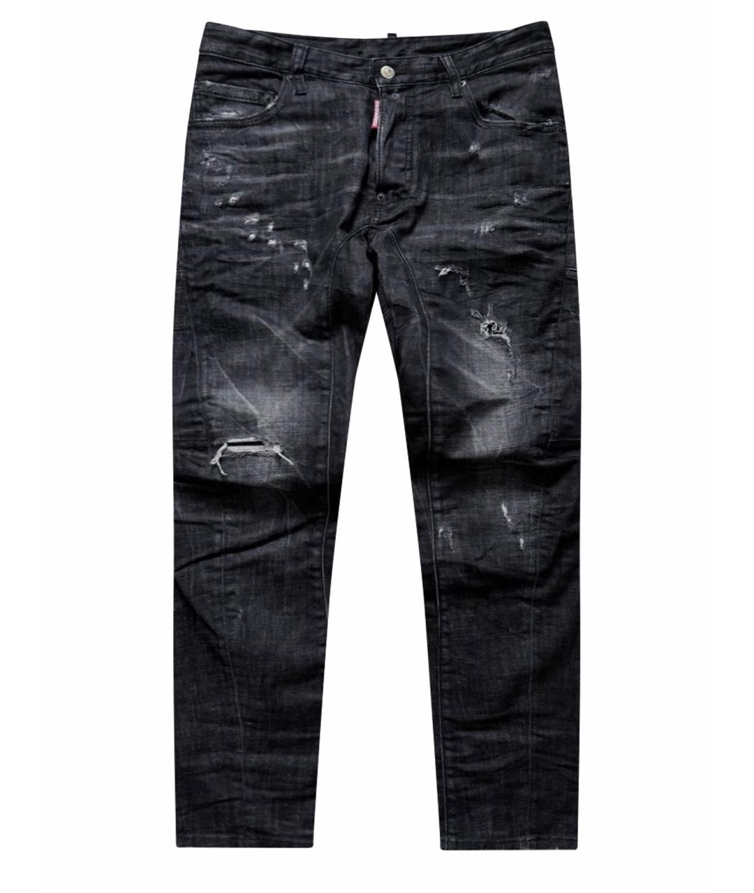 DSQUARED2 Черные хлопко-эластановые джинсы скинни, фото 1