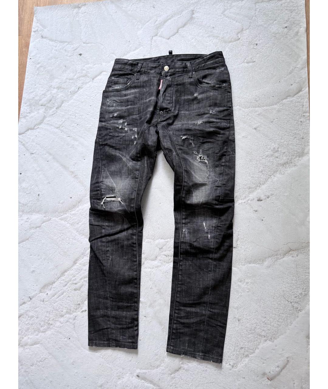 DSQUARED2 Черные хлопко-эластановые джинсы скинни, фото 3