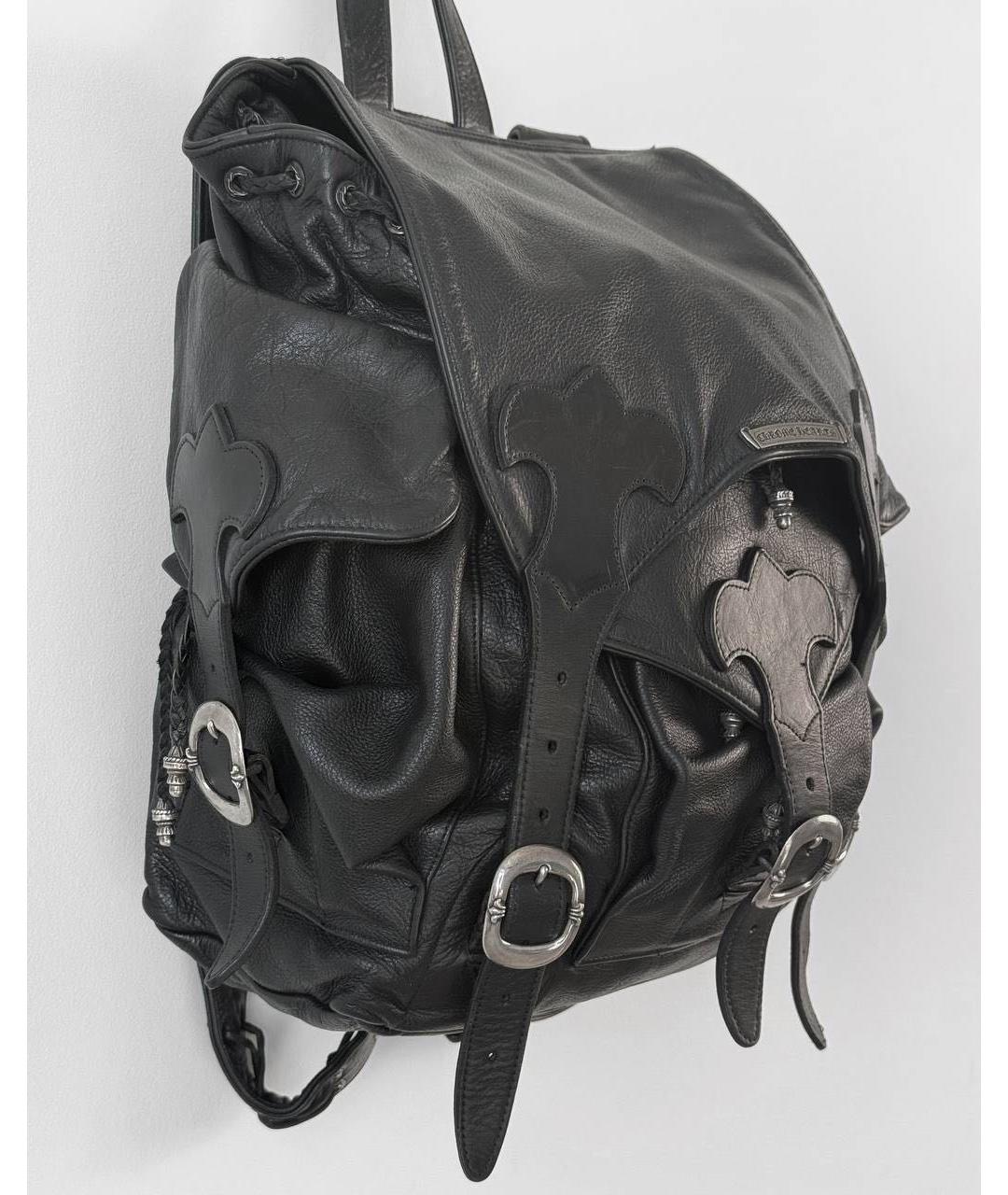 CHROME HEARTS Черный кожаный рюкзак, фото 5