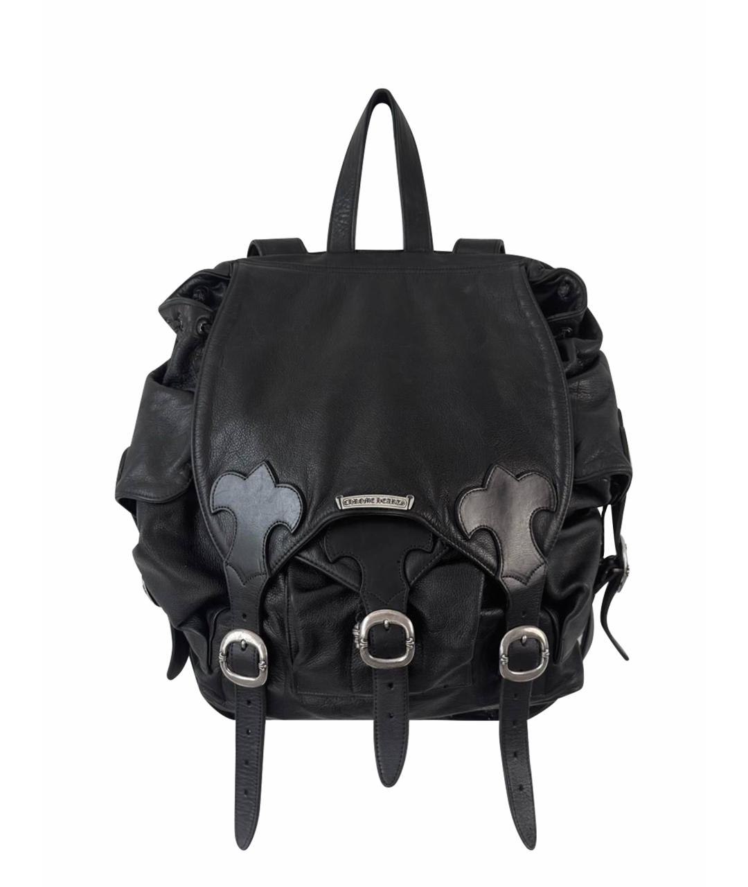 CHROME HEARTS Черный кожаный рюкзак, фото 1