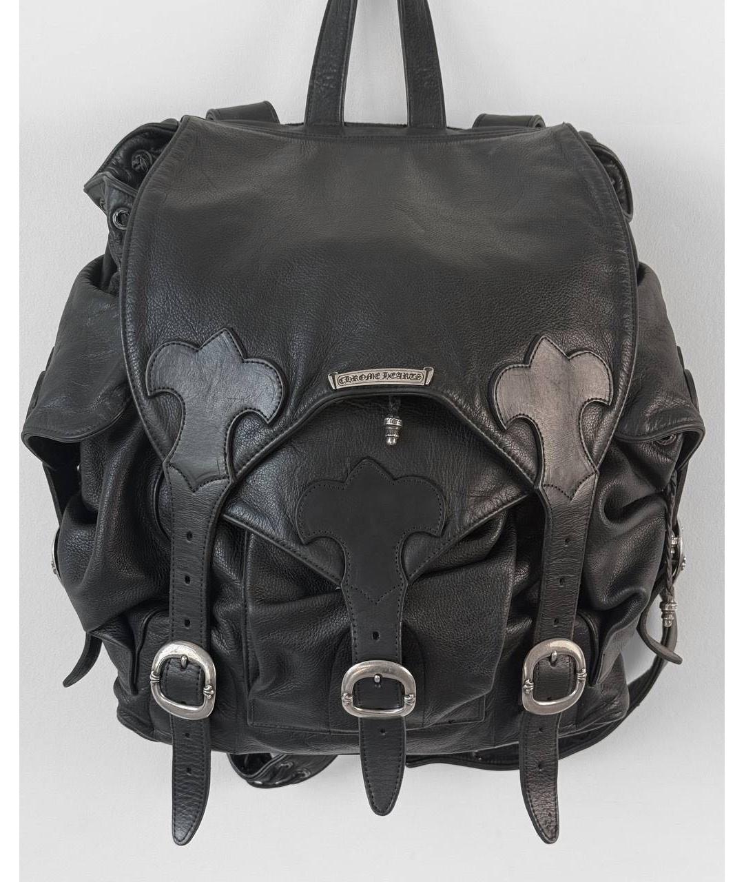 CHROME HEARTS Черный кожаный рюкзак, фото 4