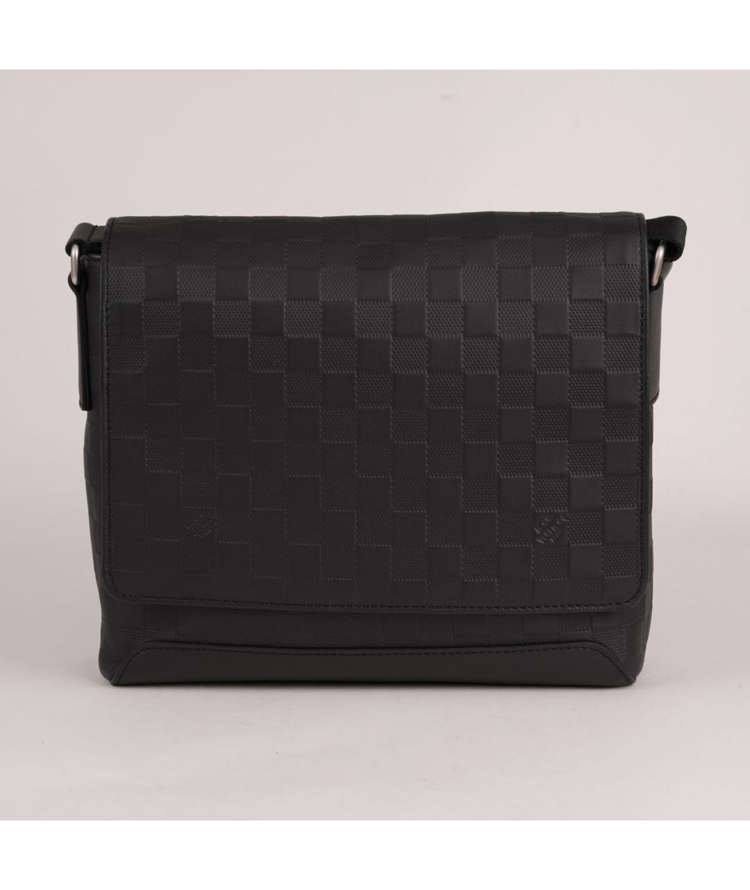 LOUIS VUITTON Черная кожаная сумка на плечо, фото 3