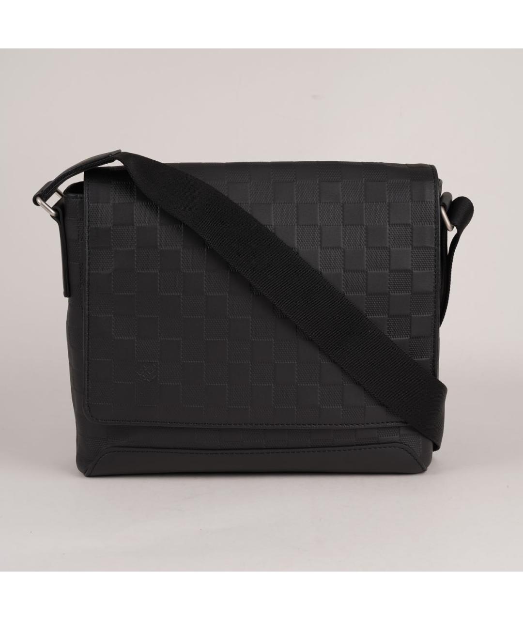 LOUIS VUITTON Черная кожаная сумка на плечо, фото 9
