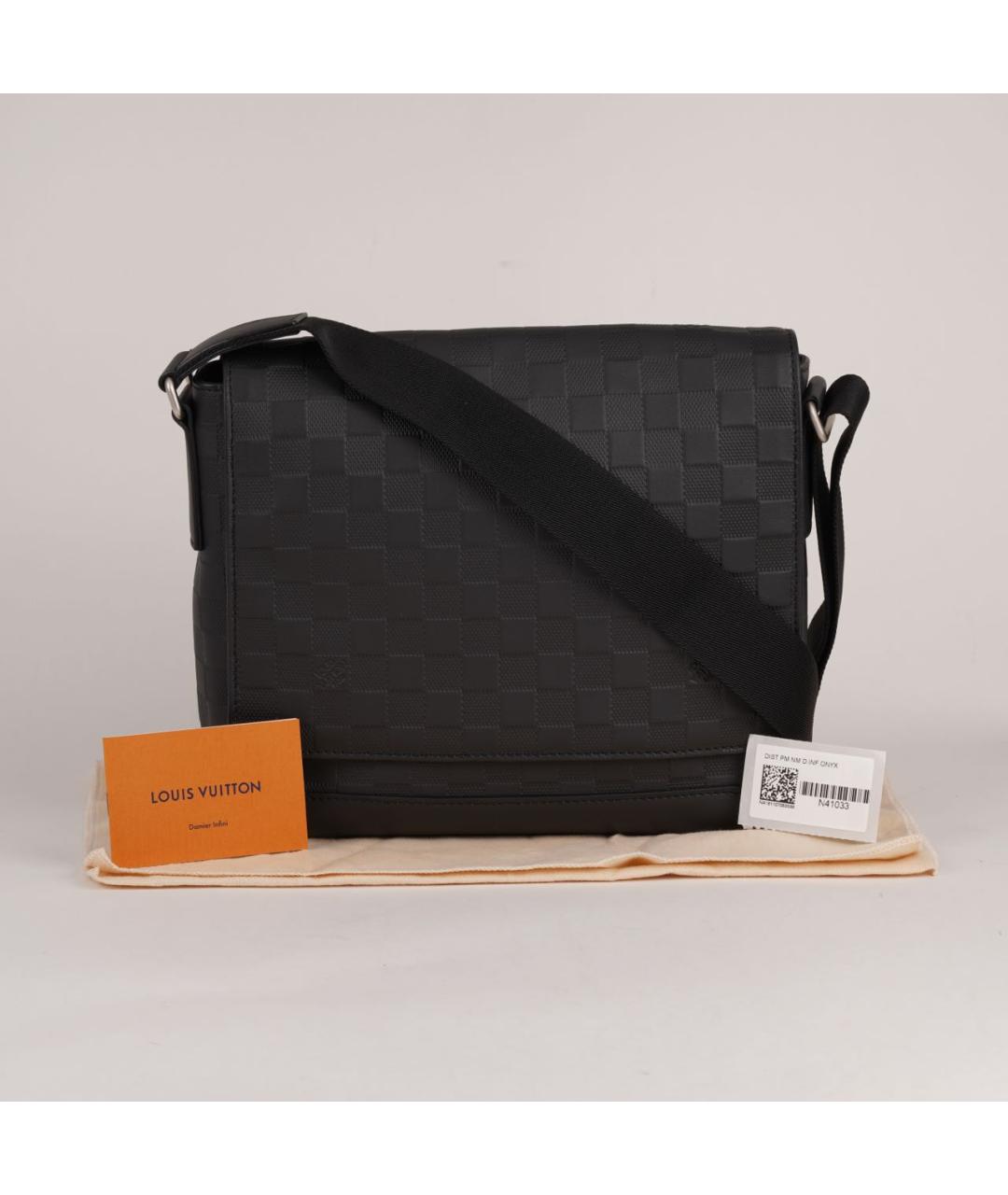 LOUIS VUITTON Черная кожаная сумка на плечо, фото 2
