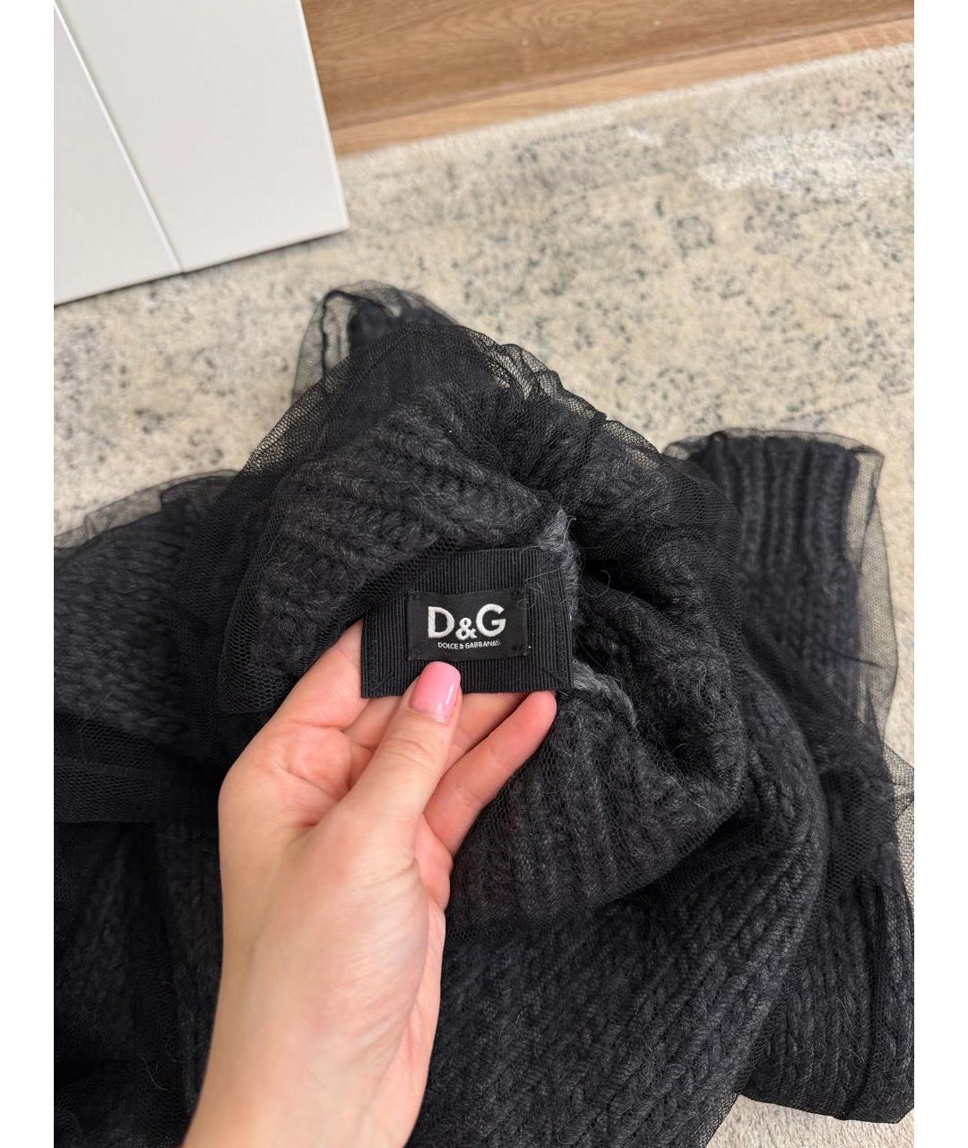 DOLCE&GABBANA Черное шерстяное повседневное платье, фото 4