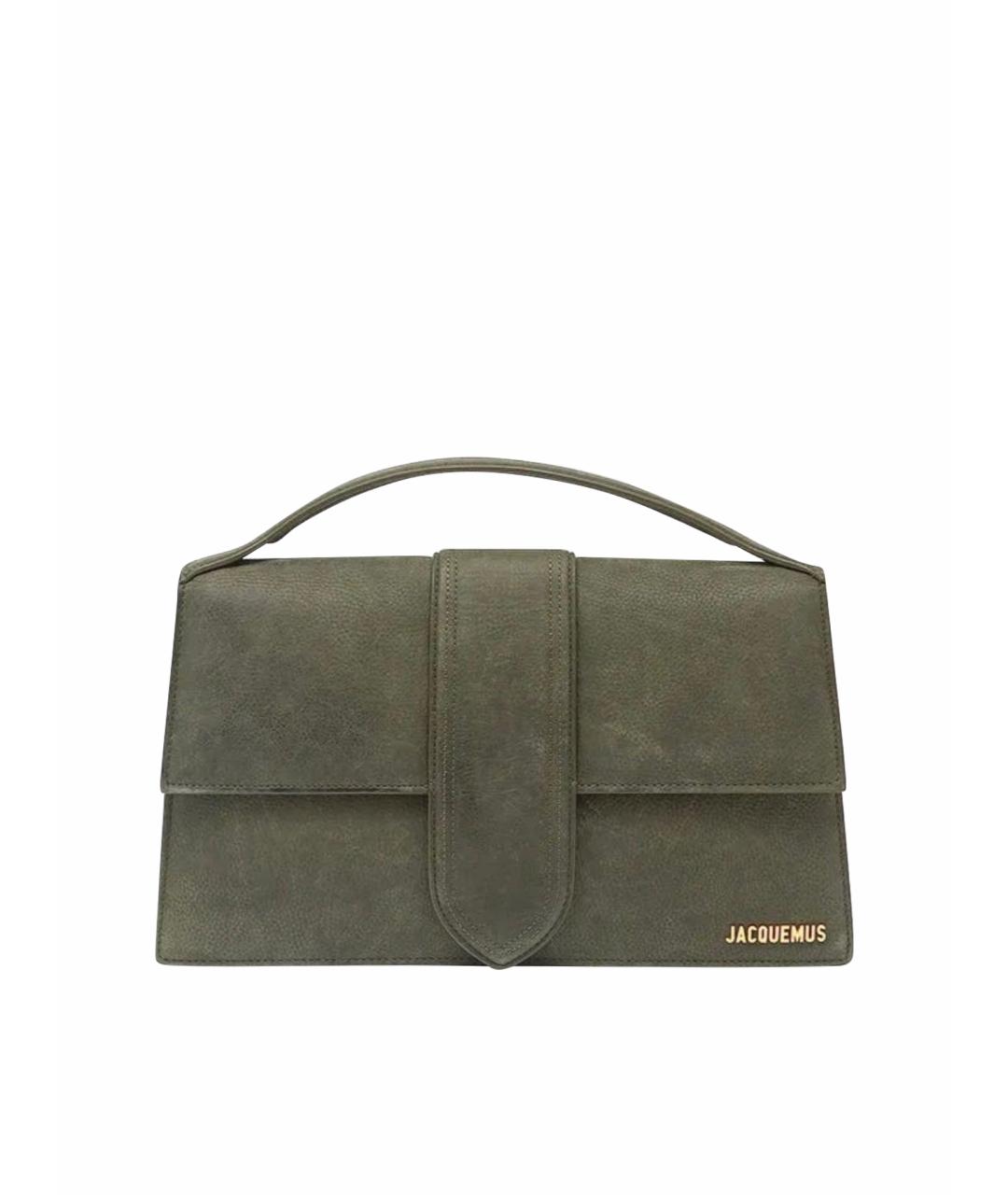 JACQUEMUS Хаки замшевая сумка через плечо, фото 1