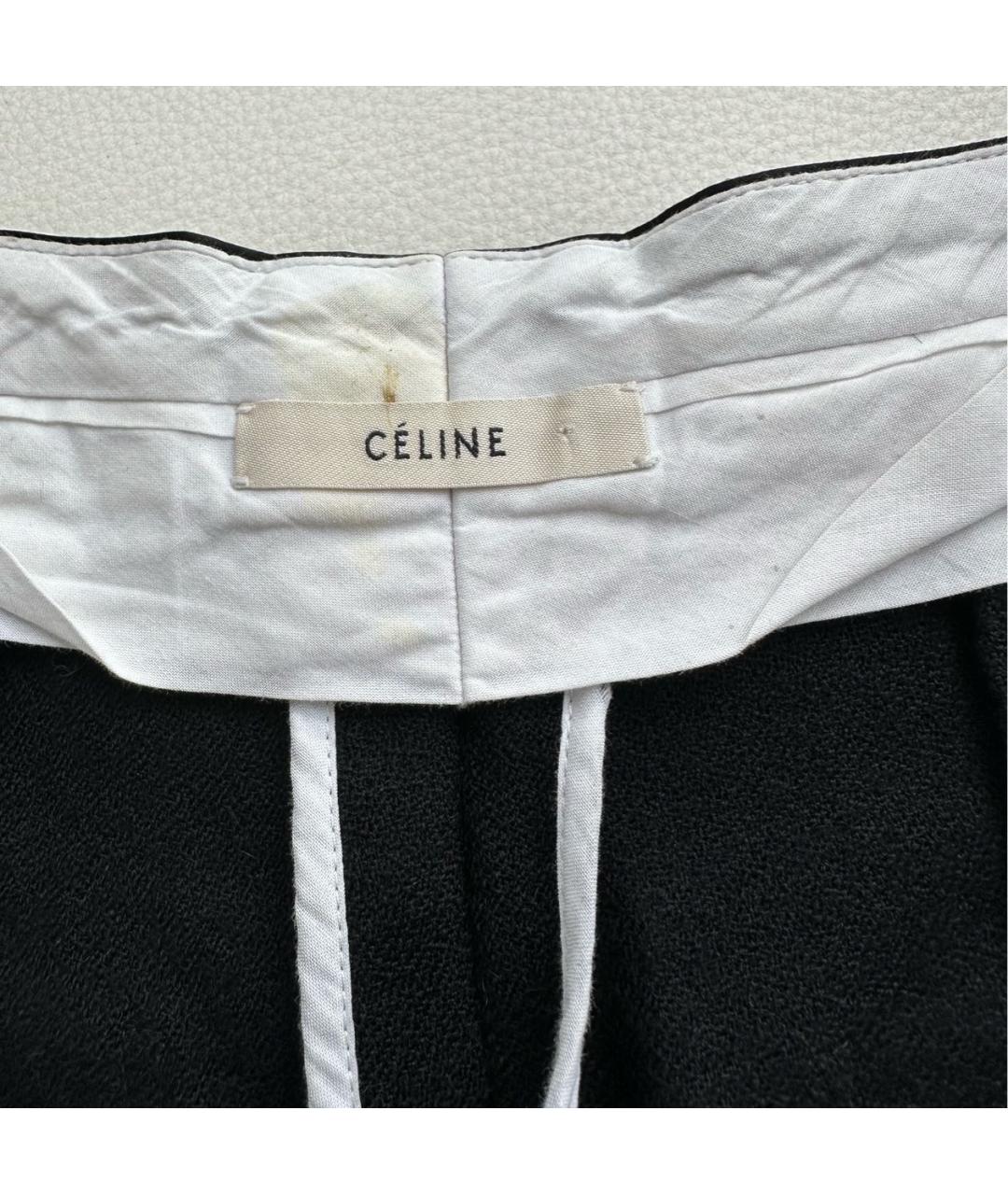 CELINE Черные шерстяные прямые брюки, фото 4