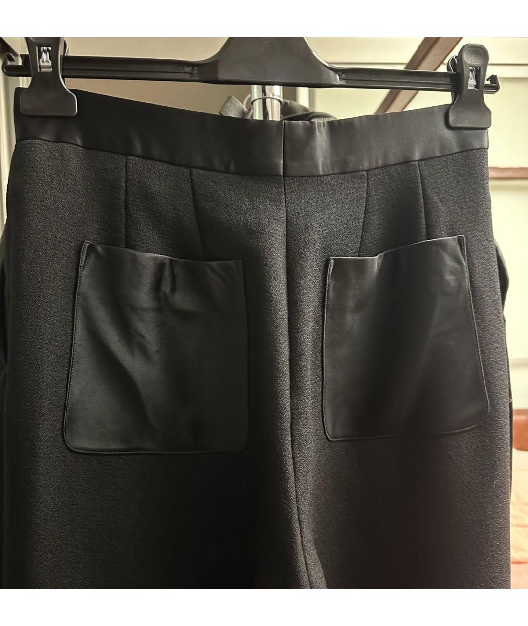 CELINE Черные шерстяные прямые брюки, фото 3