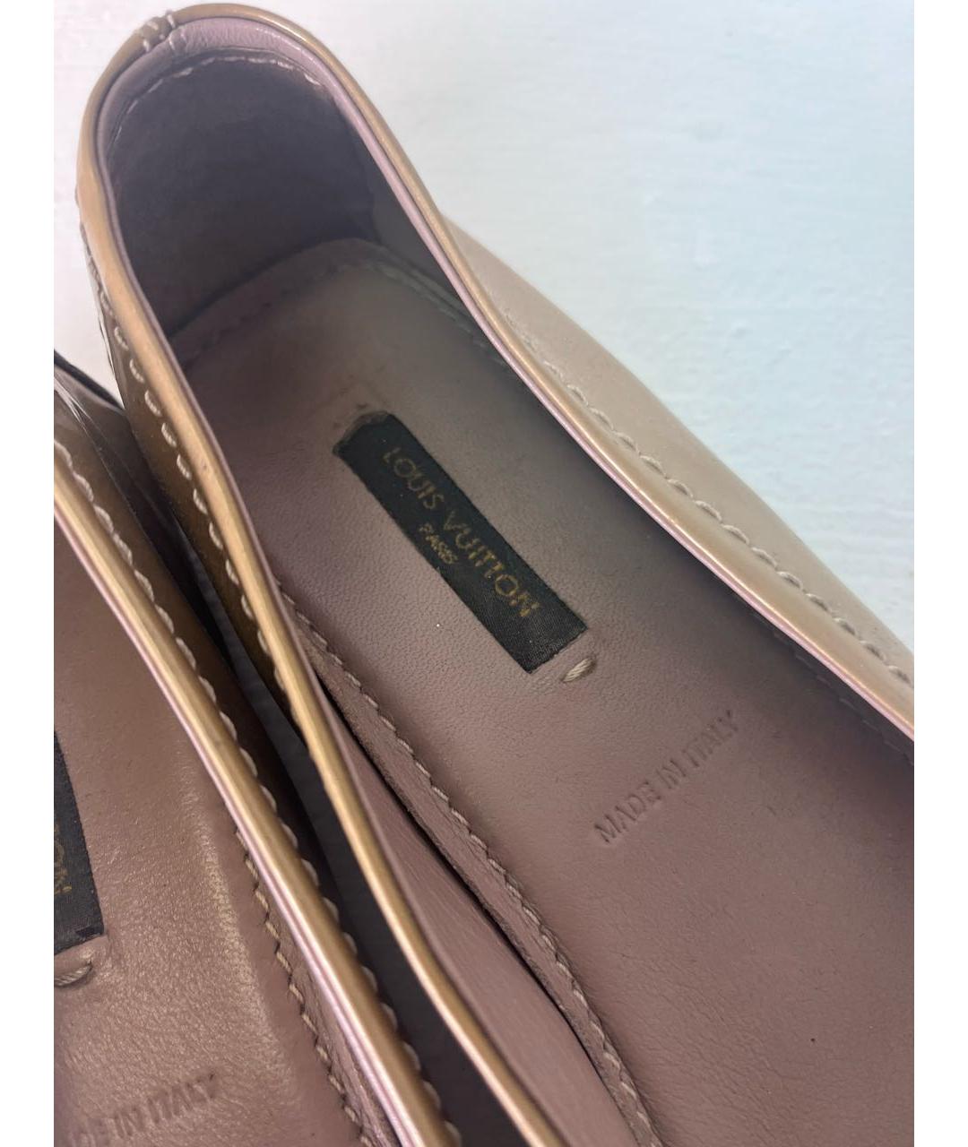 LOUIS VUITTON Бежевые кожаные туфли, фото 4