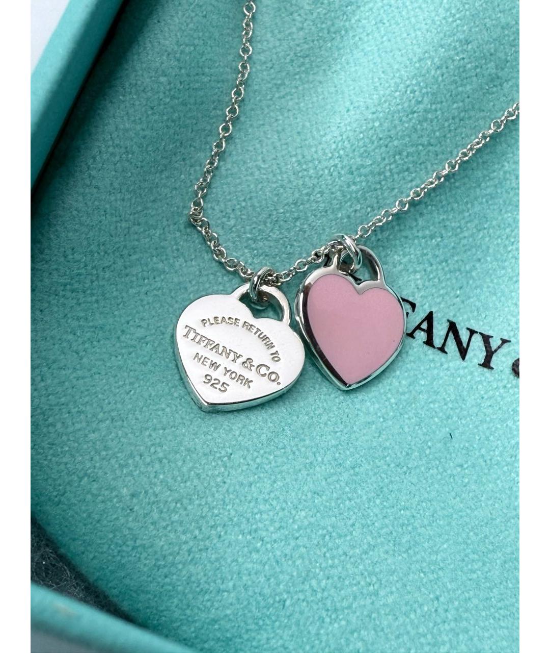 TIFFANY&CO Бордовое серебряное колье, фото 3