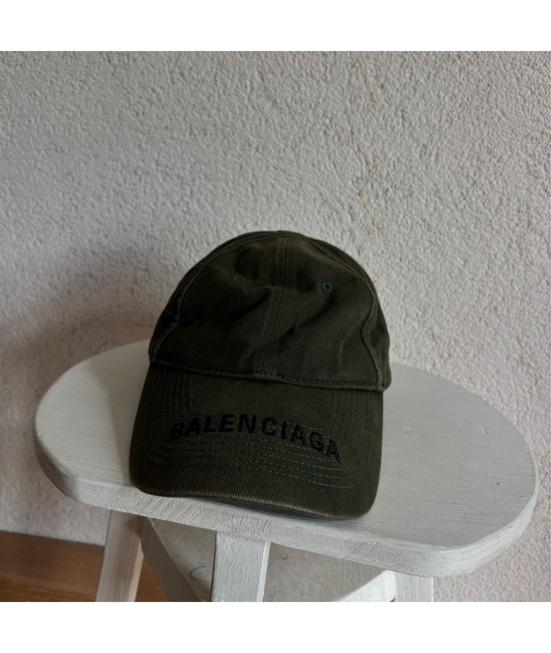 BALENCIAGA Хаки хлопковая кепка, фото 2