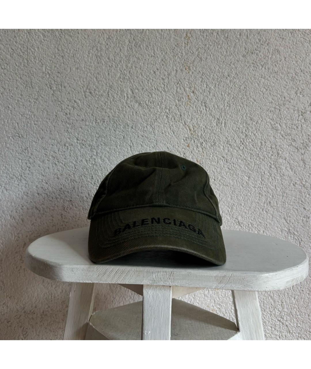 BALENCIAGA Хаки хлопковая кепка, фото 5
