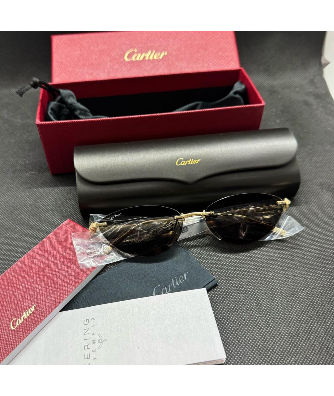 CARTIER Золотые солнцезащитные очки, фото 5