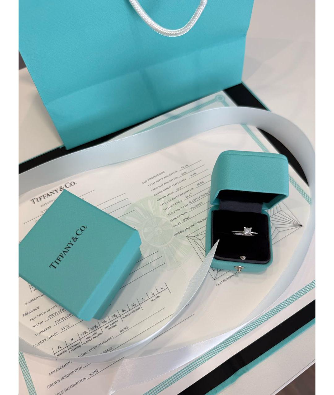 TIFFANY&CO Серебряное платиновое кольцо, фото 3