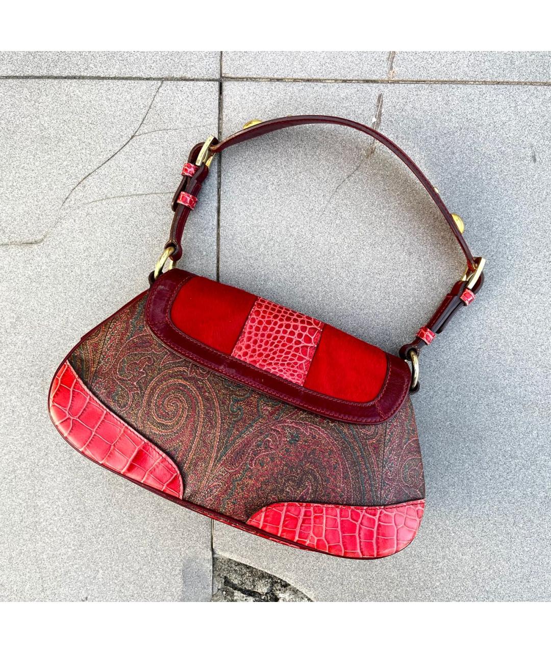ETRO Красная кожаная сумка через плечо, фото 3
