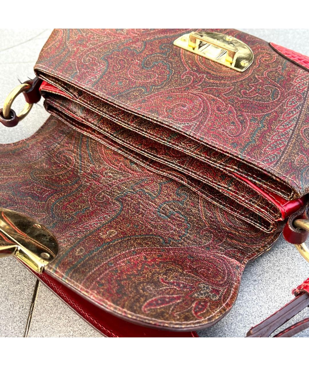 ETRO Красная кожаная сумка через плечо, фото 4