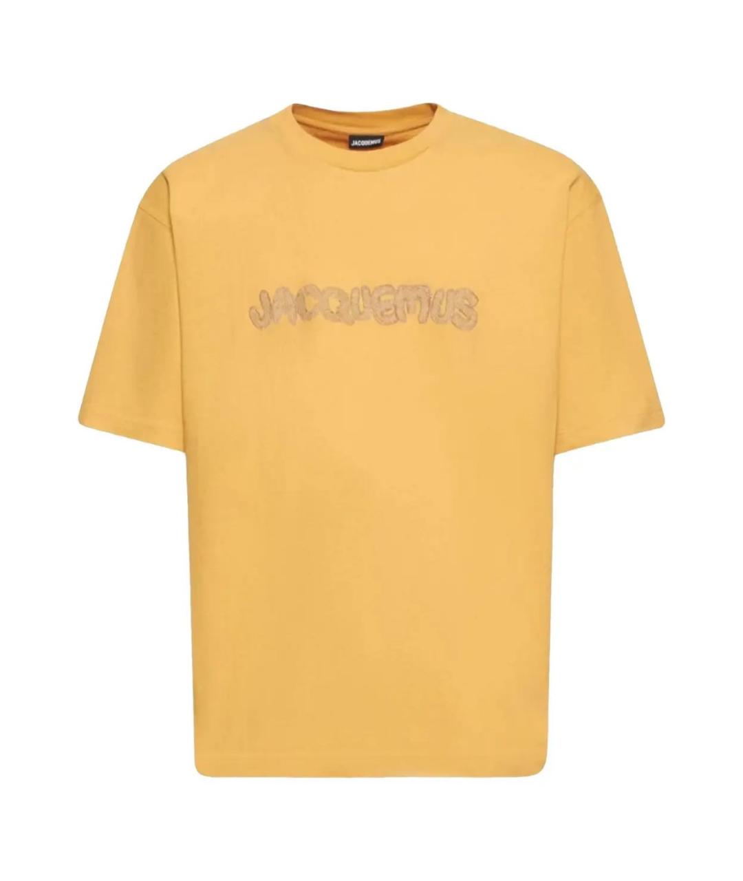 JACQUEMUS Оранжевая хлопковая футболка, фото 1