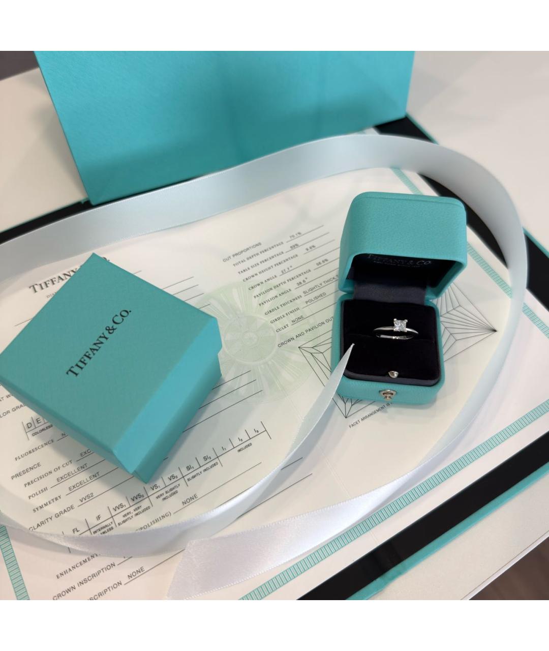TIFFANY&CO Серебряное платиновое кольцо, фото 2