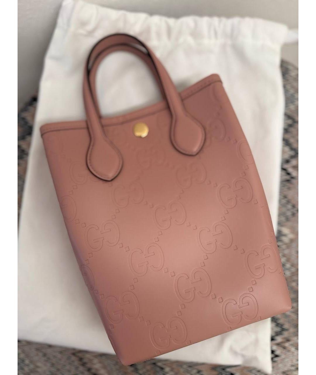 GUCCI Розовая кожаная сумка через плечо, фото 4