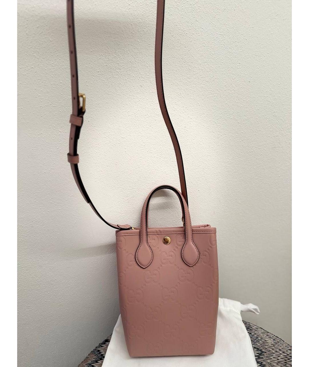 GUCCI Розовая кожаная сумка через плечо, фото 3