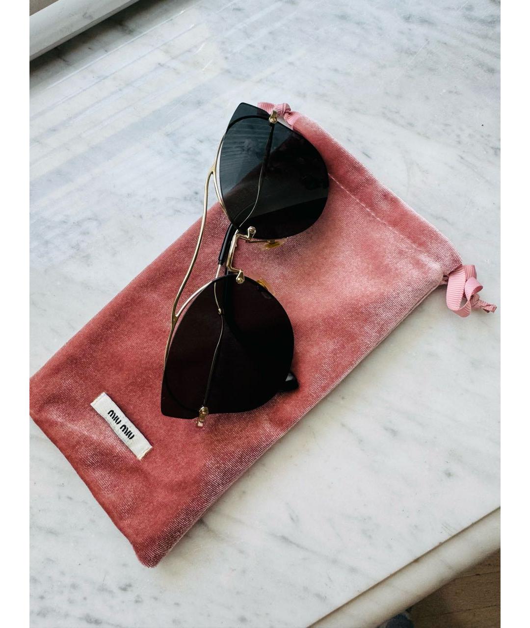 MIU MIU Черные металлические солнцезащитные очки, фото 4