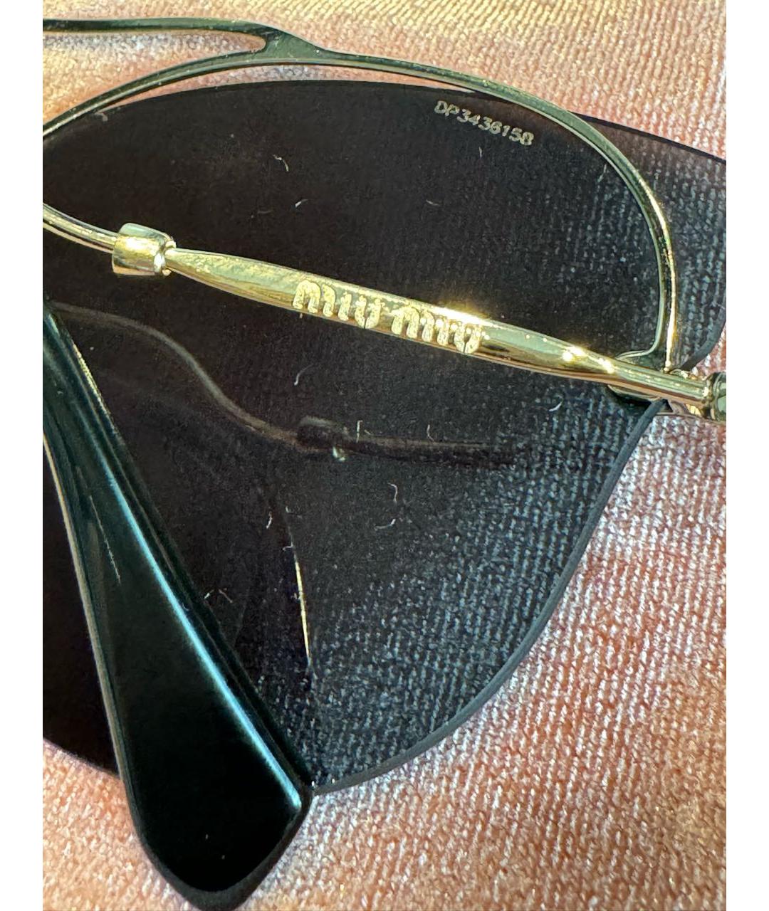 MIU MIU Черные металлические солнцезащитные очки, фото 7